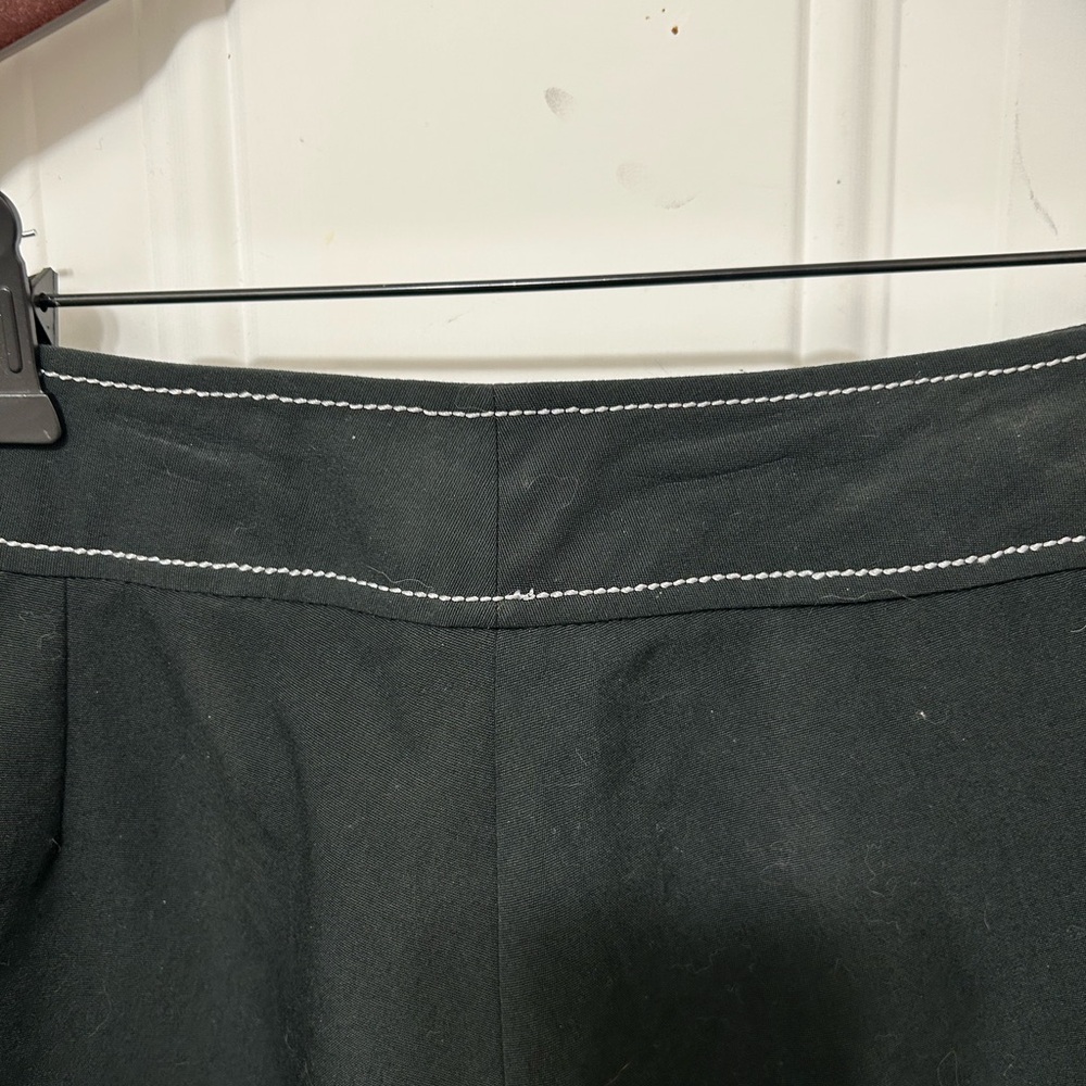 Black A-Line Skirt with Purple Rose Embroidery - Picture 4 of 8